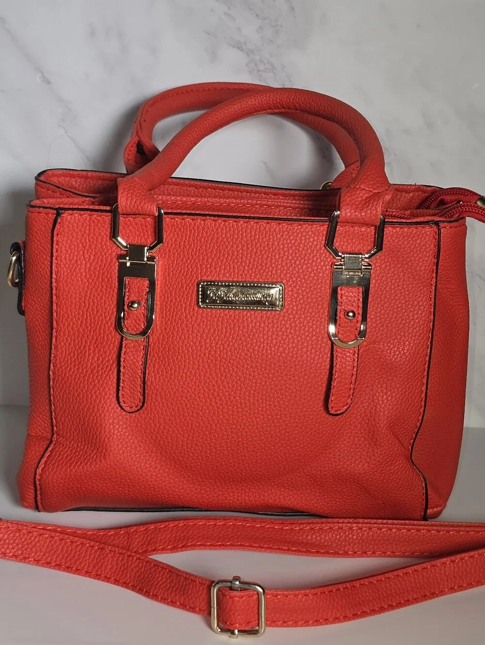 Women’s Red Structured Satchel Handbag
